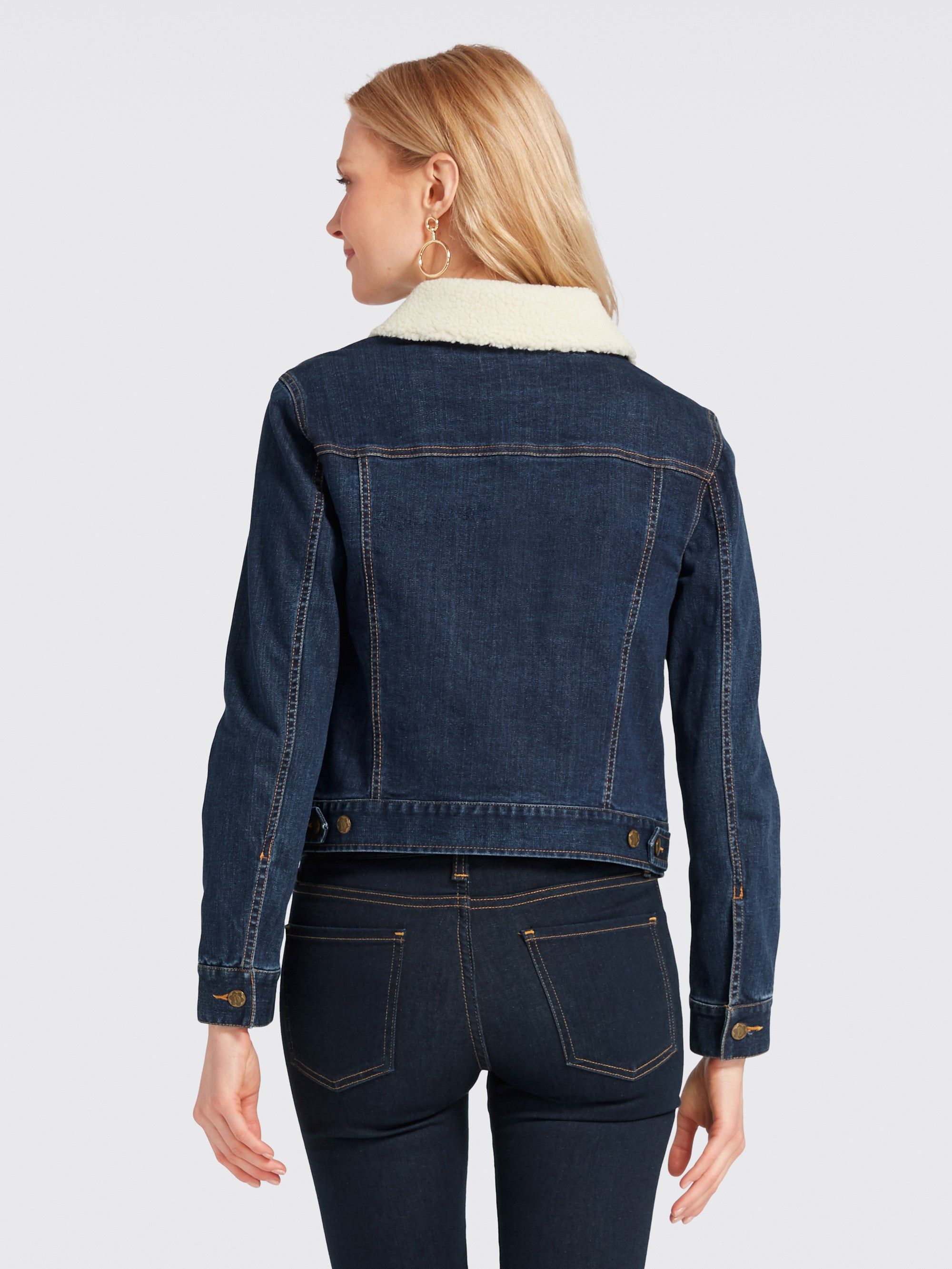 Denim Sherpa Jacket sold by Draper James product image thumbnail 3