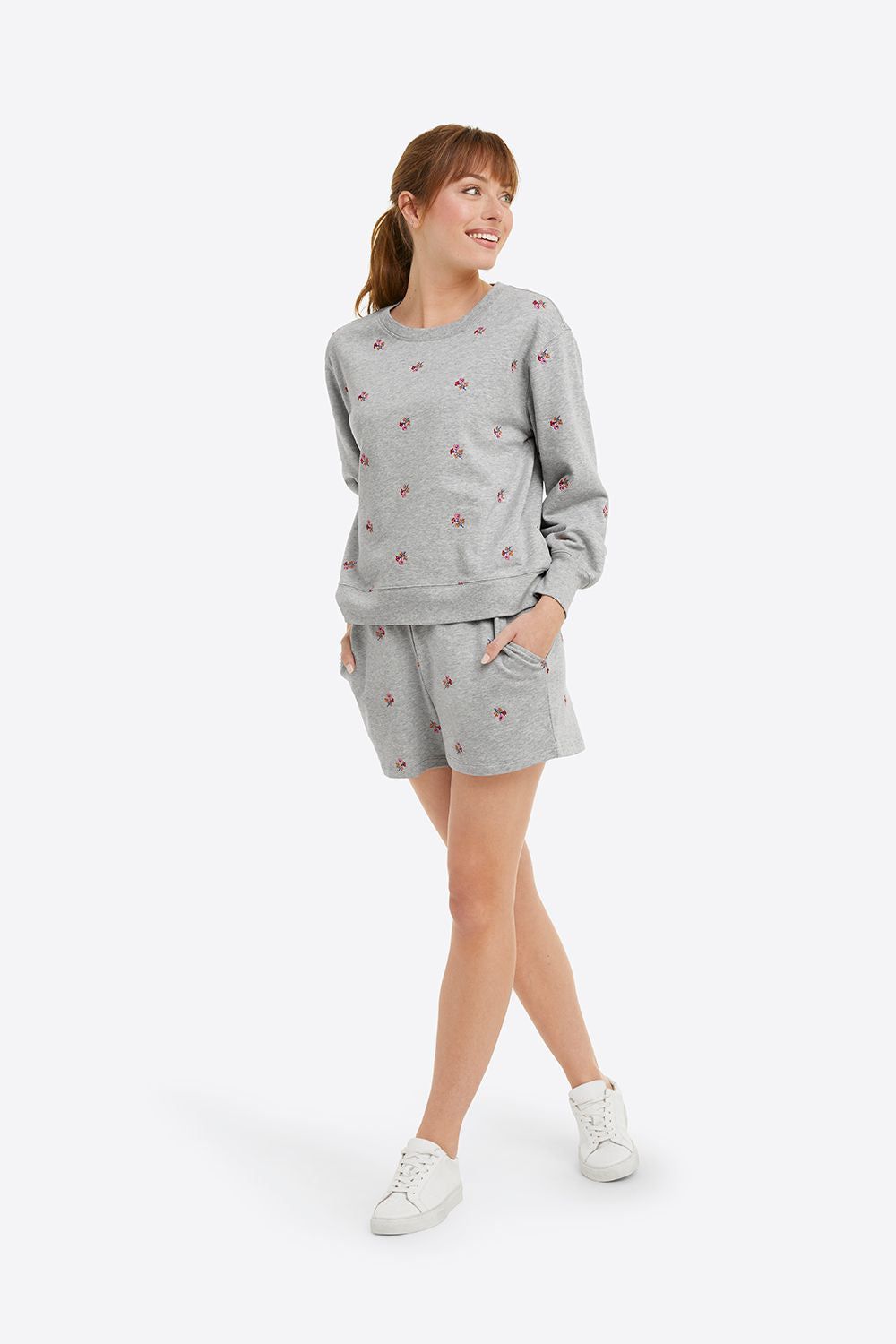 Gretchen Sweatshirt in Embroidered Viola sold by Draper James
