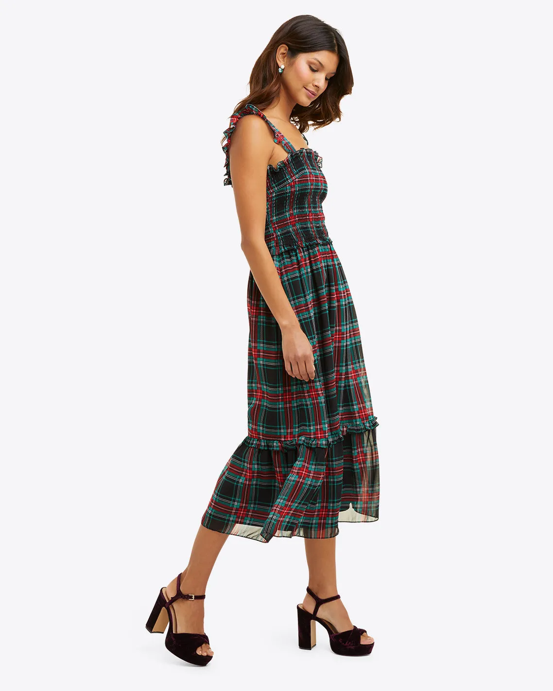 Kimberly Smocked Dress in Georgia Plaid sold by Draper James product image thumbnail 4