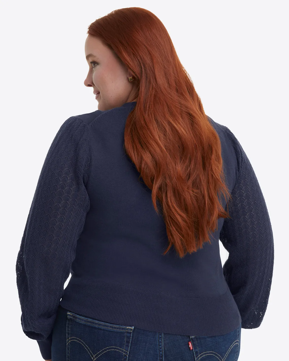 Button Front Cardigan in Navy sold by Draper James product image thumbnail 5