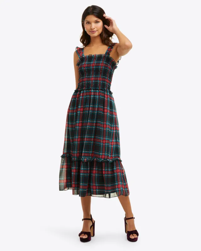 Kimberly Smocked Dress in Georgia Plaid sold by Draper James