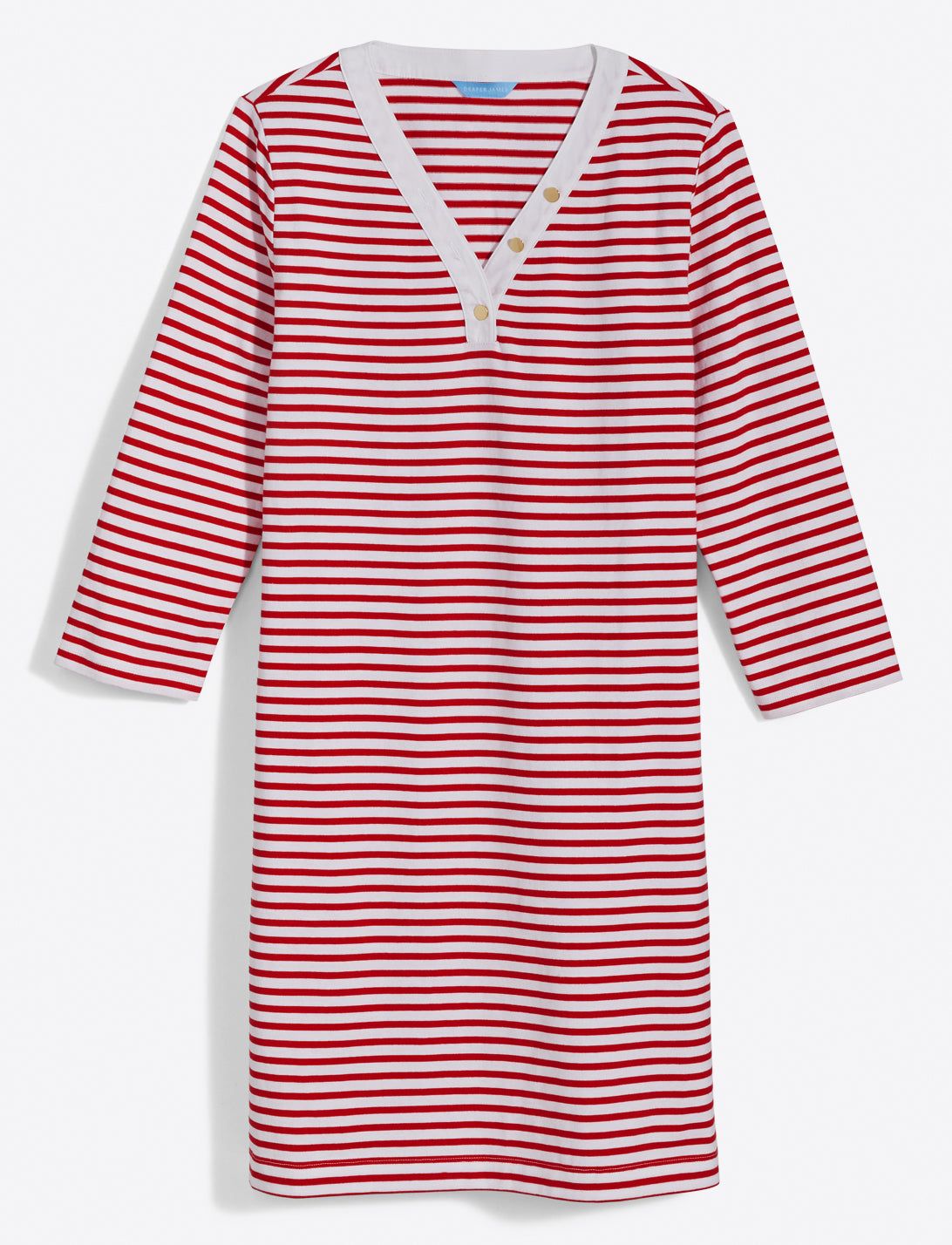 Puff Sleeve T-Shirt Dress in Nautical Stripe sold by Draper James product image thumbnail 2