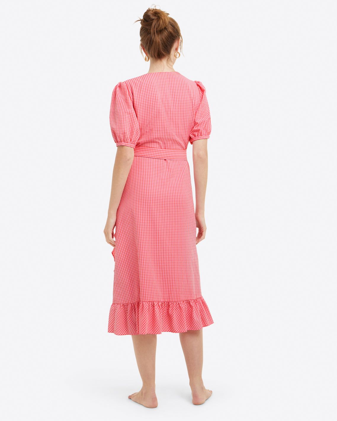 Reba Flutter Wrap Dress in Gingham Seersucker sold by Draper James product image thumbnail 3