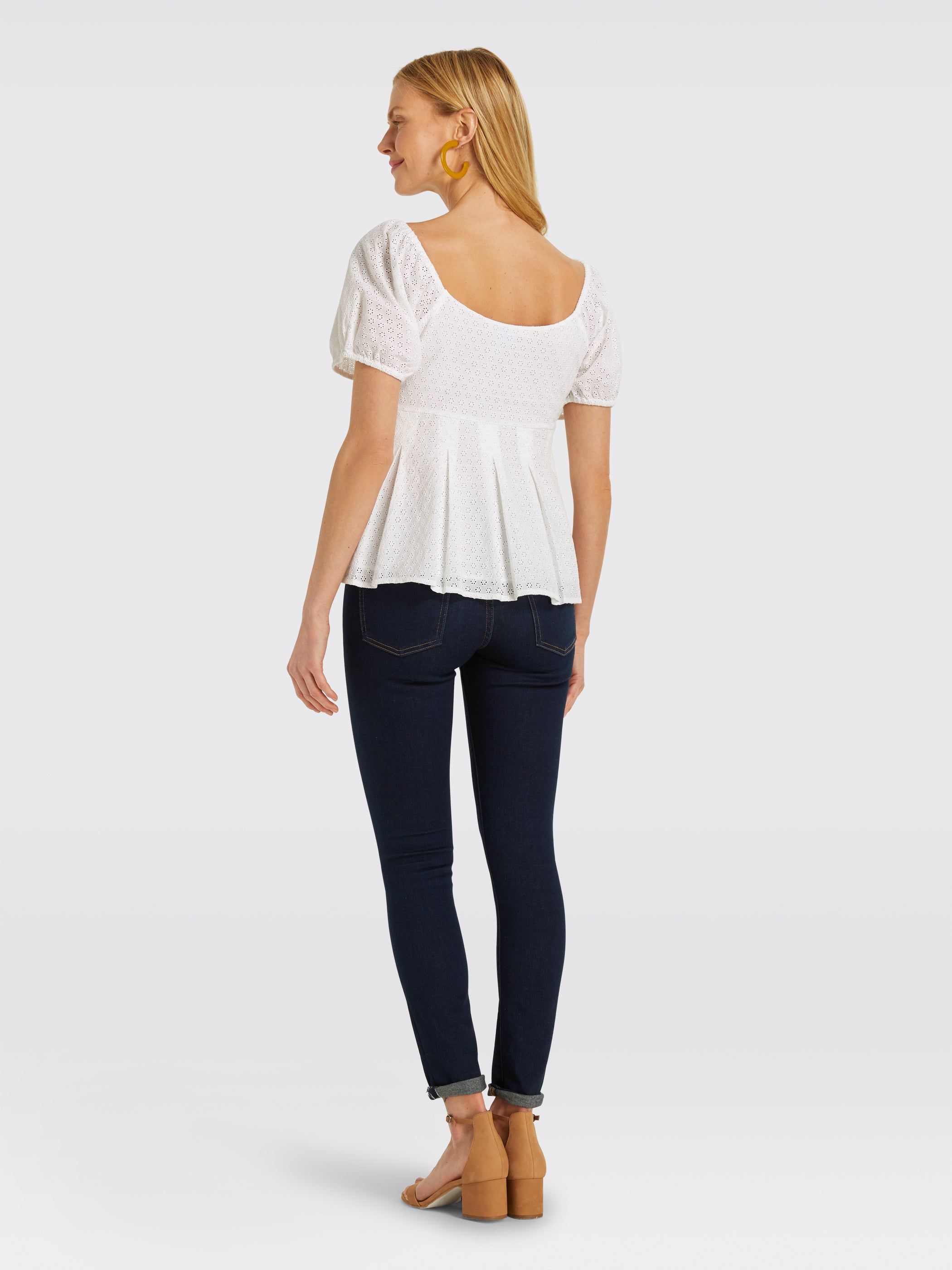 Eyelet Peplum Top sold by Draper James product image thumbnail 5