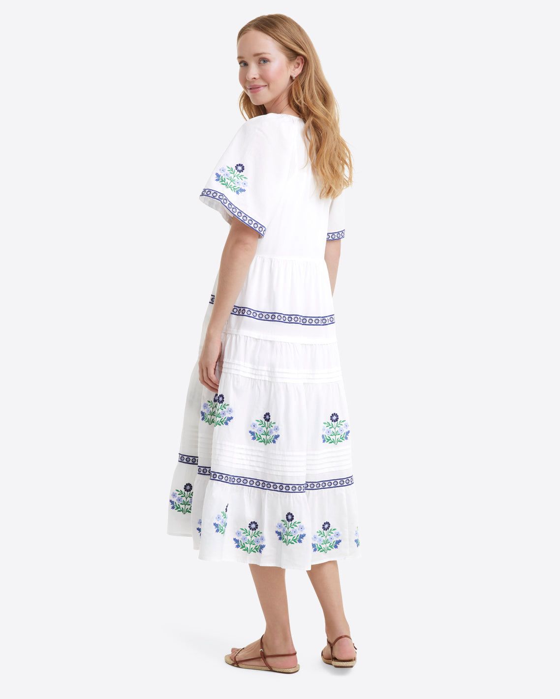 Carlene Midi Dress in Floral Embroidery sold by Draper James product image thumbnail 3