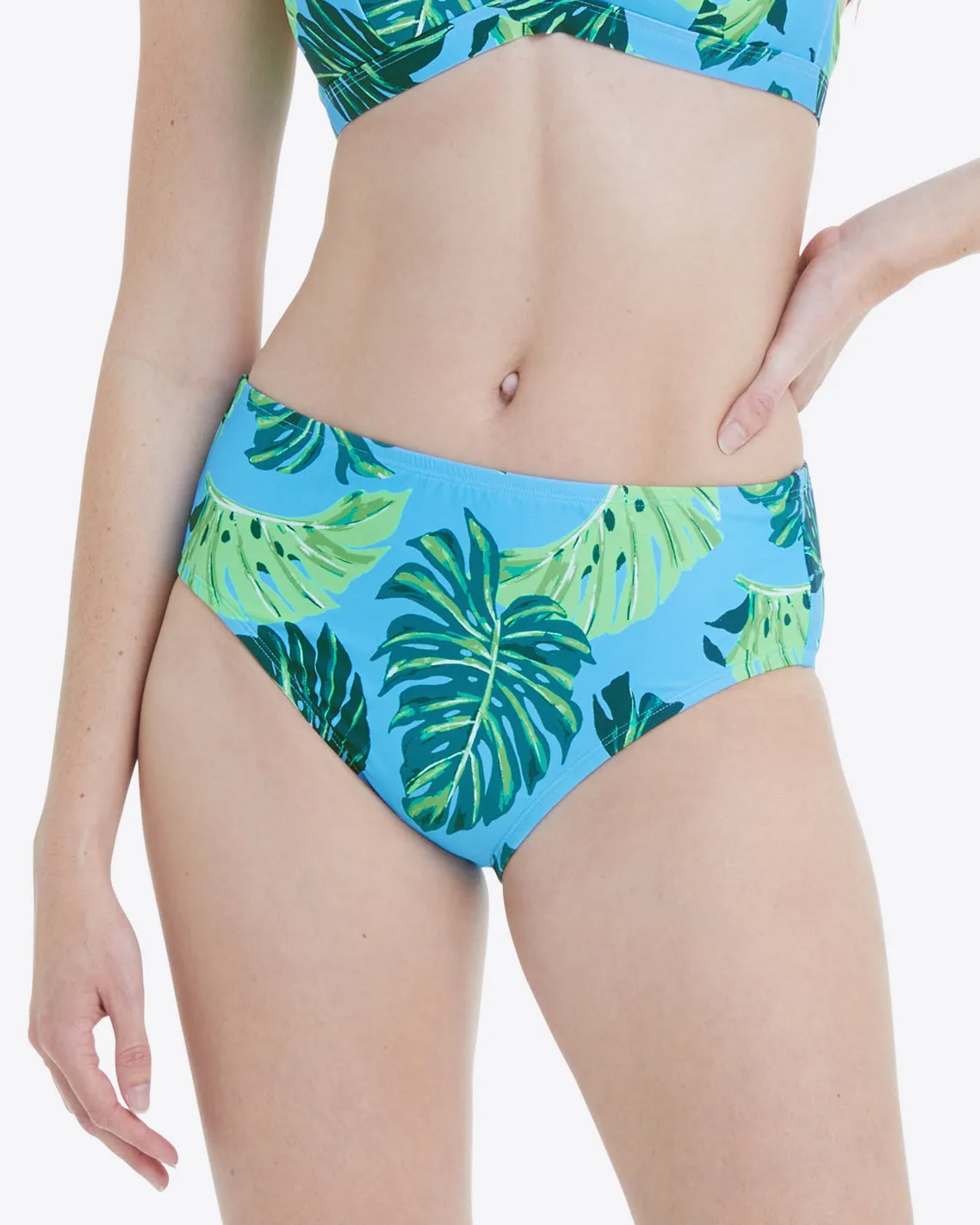 Mid Rise Bikini Bottom in Monstera Floral sold by Draper James product image thumbnail 3