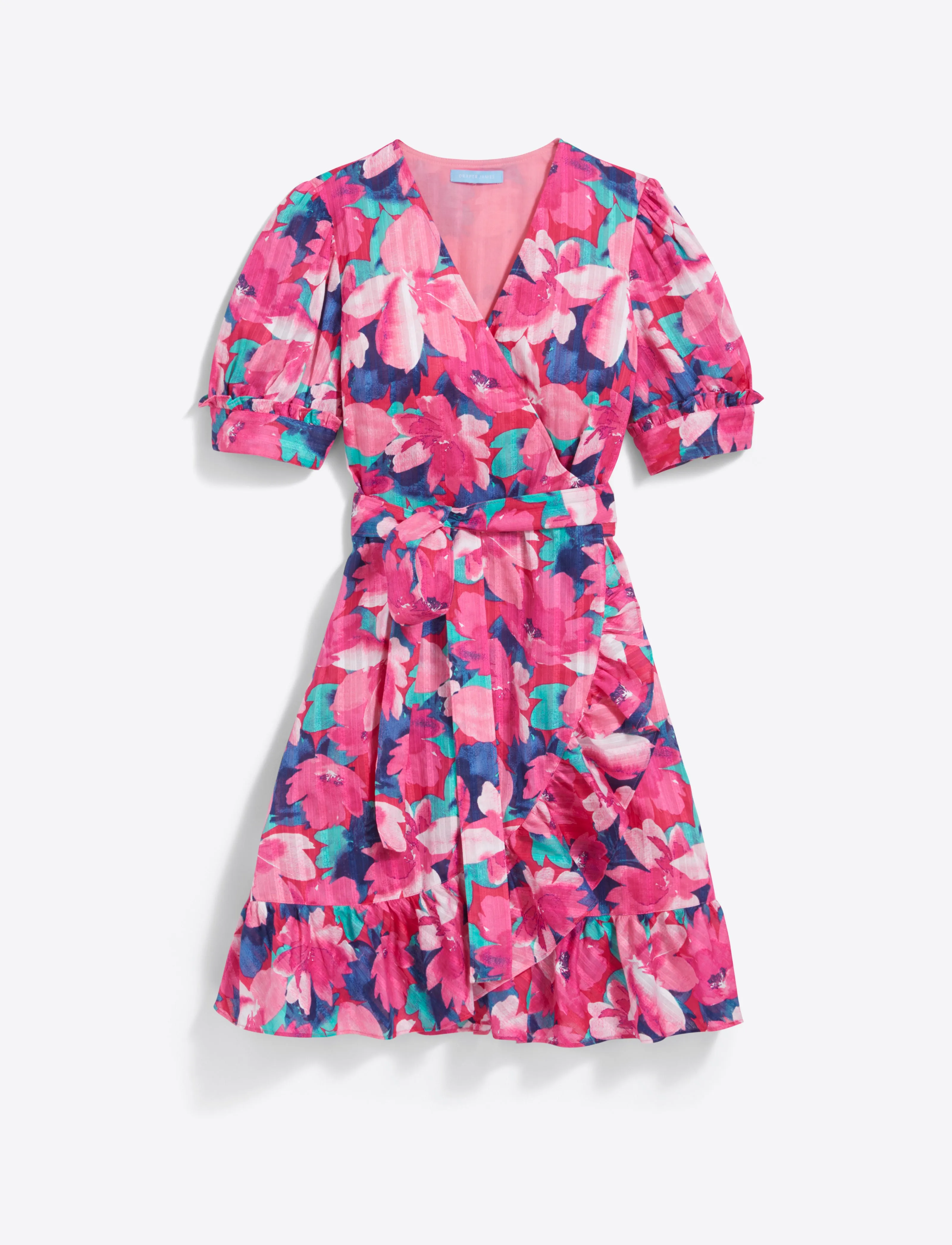 Reba Wrap Dress in Shadow Stripe sold by Draper James product image thumbnail 5