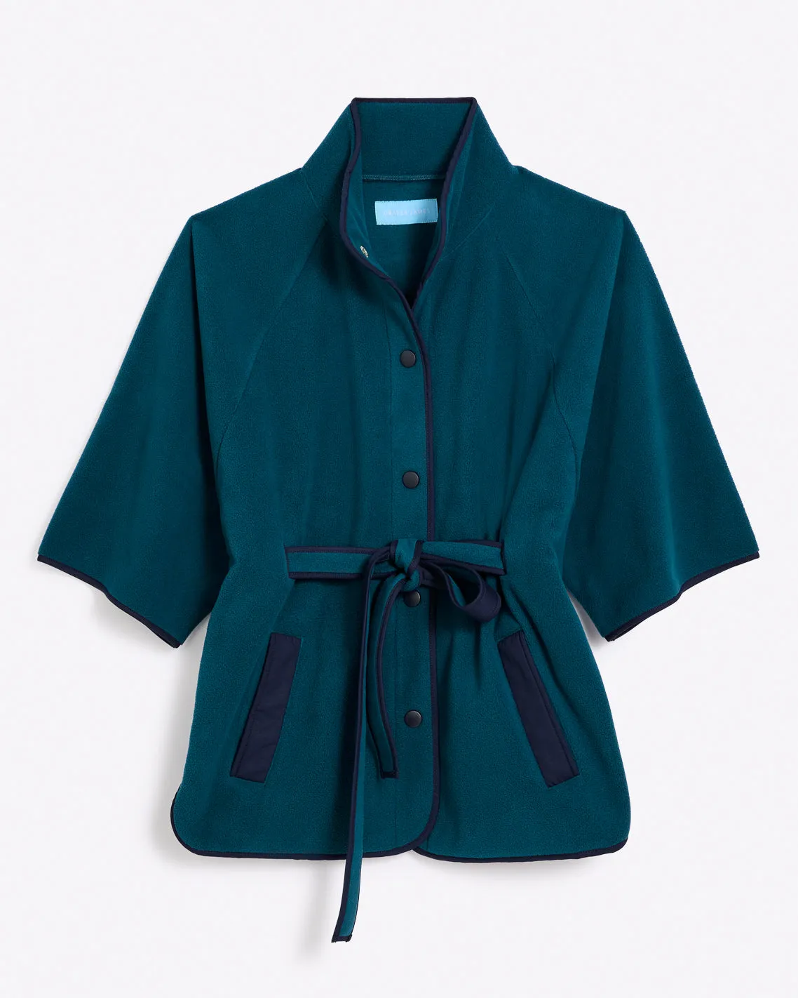 Belted Fleece Jacket in Teal sold by Draper James product image thumbnail 2