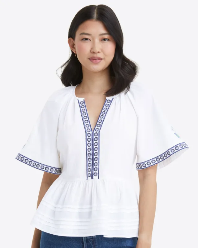 Short Sleeve Top in Floral Embroidery sold by Draper James