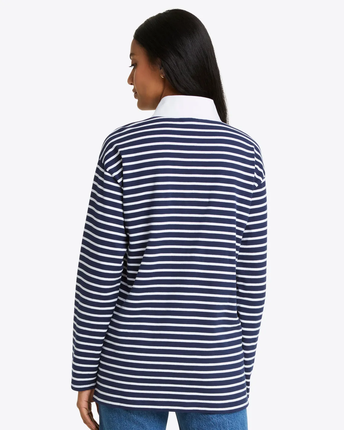 Gillian Long Sleeve Top in Navy Mariner Stripe sold by Draper James product image thumbnail 2