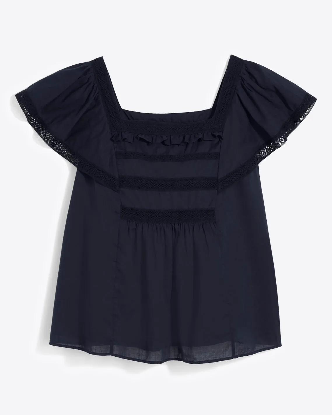 Maren Top in Navy Embroidered Stripe sold by Draper James product image thumbnail 2