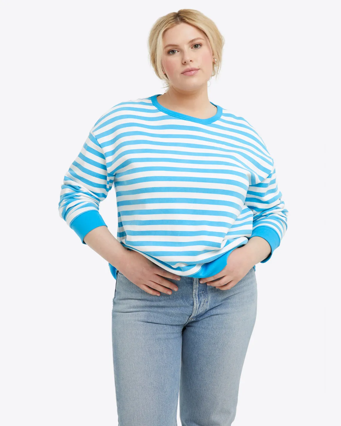 Kelsea Sweatshirt in Awning Stripe sold by Draper James product image thumbnail 2
