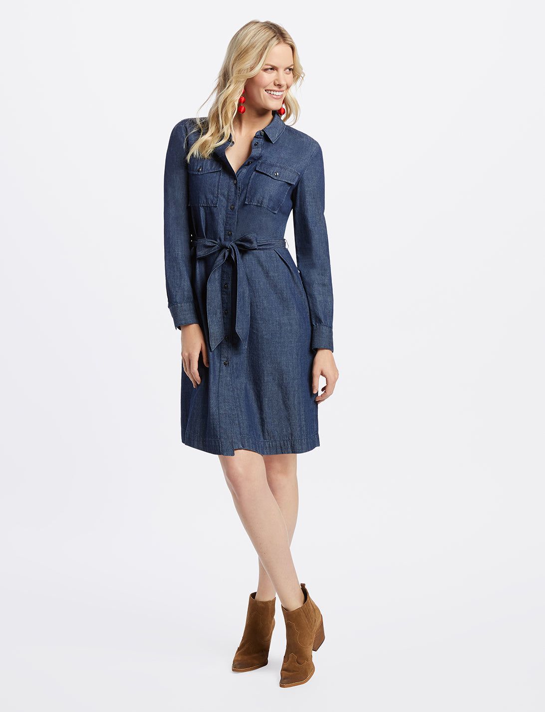 Belted Chambray Shirtdress sold by Draper James product image thumbnail 2
