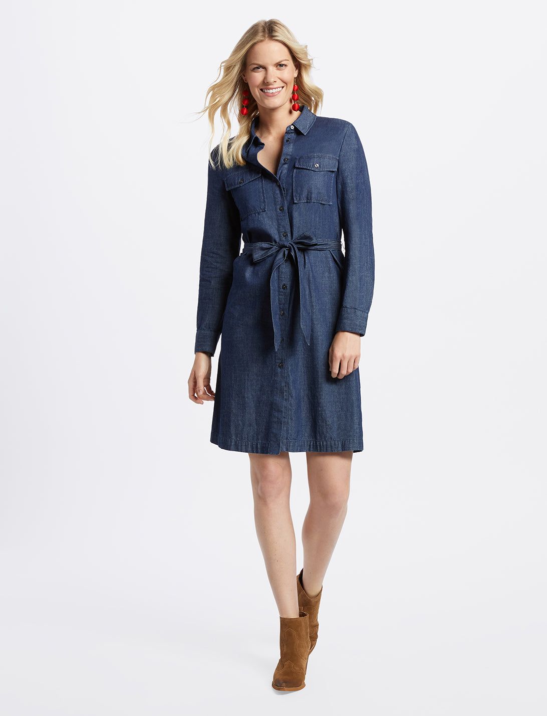 Belted Chambray Shirtdress sold by Draper James product image thumbnail 5