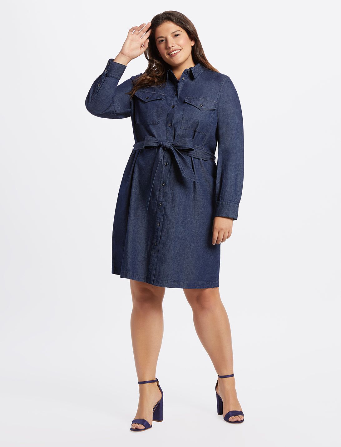 Belted Chambray Shirtdress sold by Draper James product image thumbnail 3