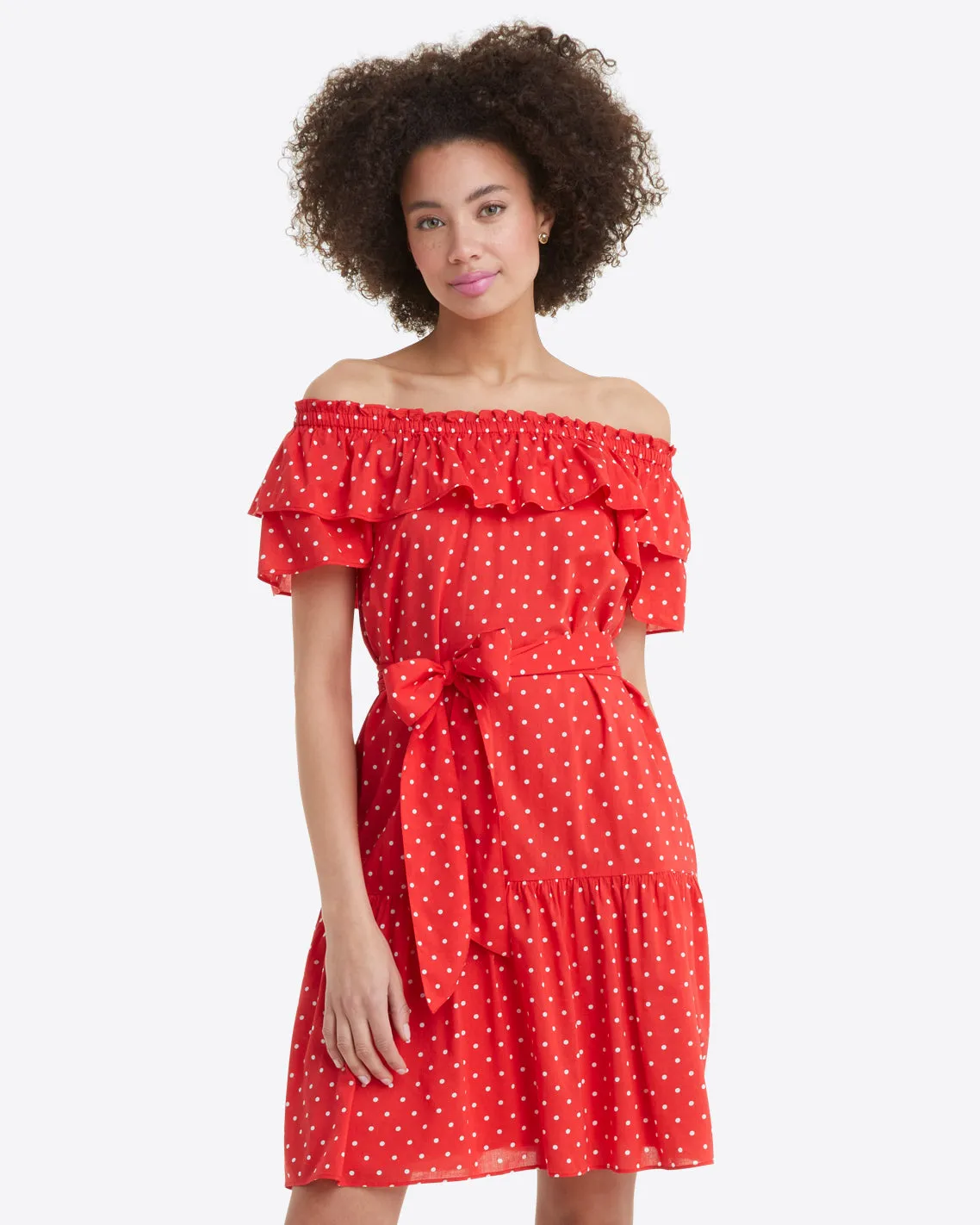 Sawyer Dress in Red Polka Dot sold by Draper James product image thumbnail 5