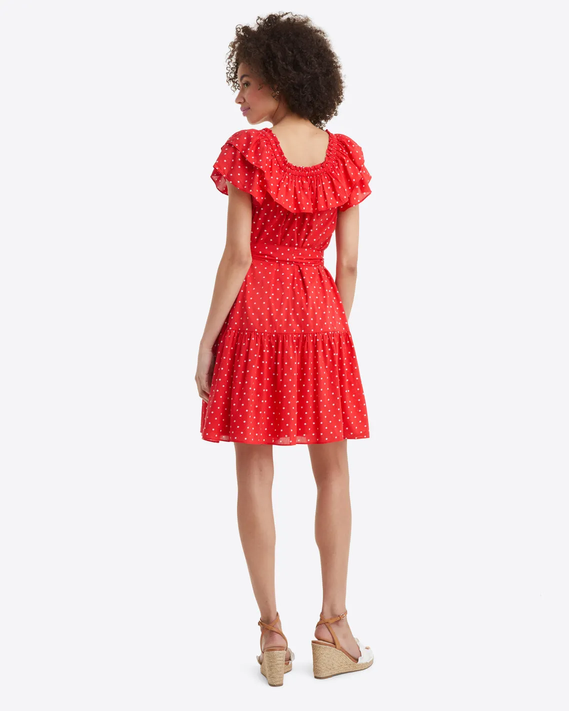 Sawyer Dress in Red Polka Dot sold by Draper James product image thumbnail 3