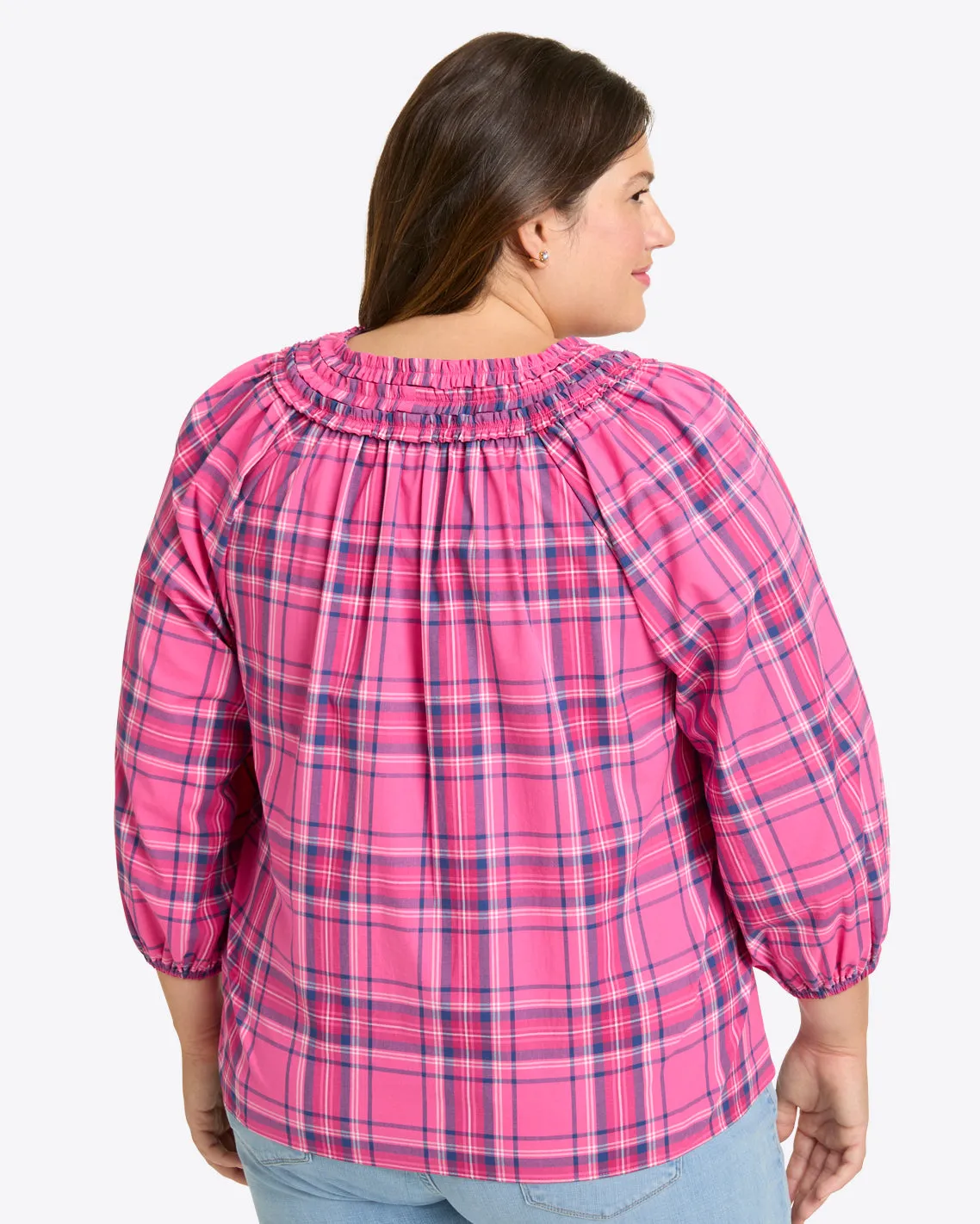 Aubrie Top in Pink Angie Plaid sold by Draper James product image thumbnail 4