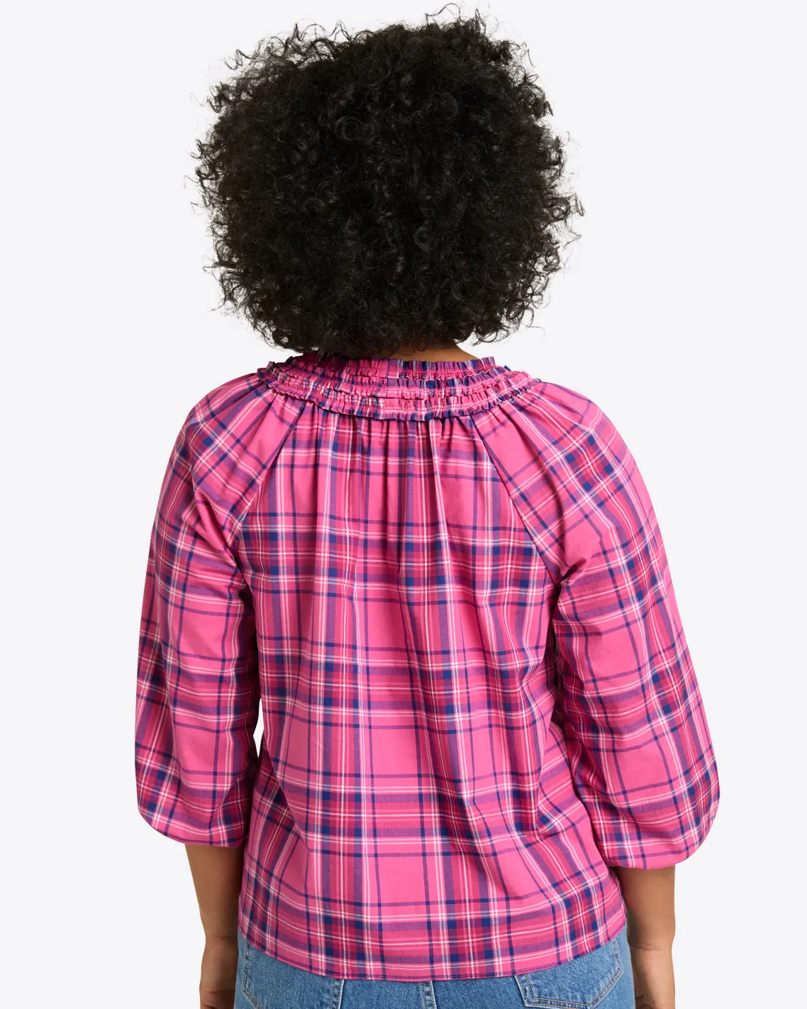 Aubrie Top in Pink Angie Plaid sold by Draper James product image thumbnail 5