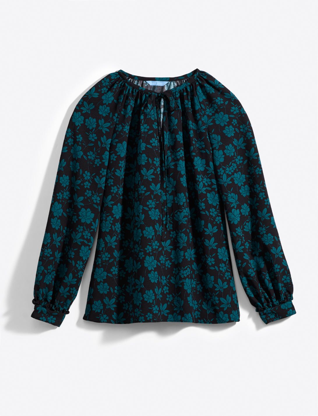 Tie Neck Top in Emerald Magnolia sold by Draper James product image thumbnail 2