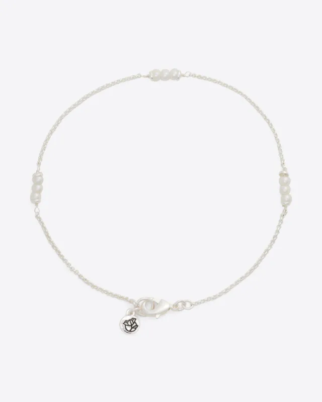 Pearl Trio Anklet in Silver sold by Draper James