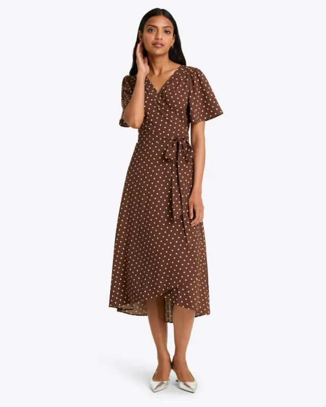 Gigi Wrap Dress in Matte Satin made by Draper James