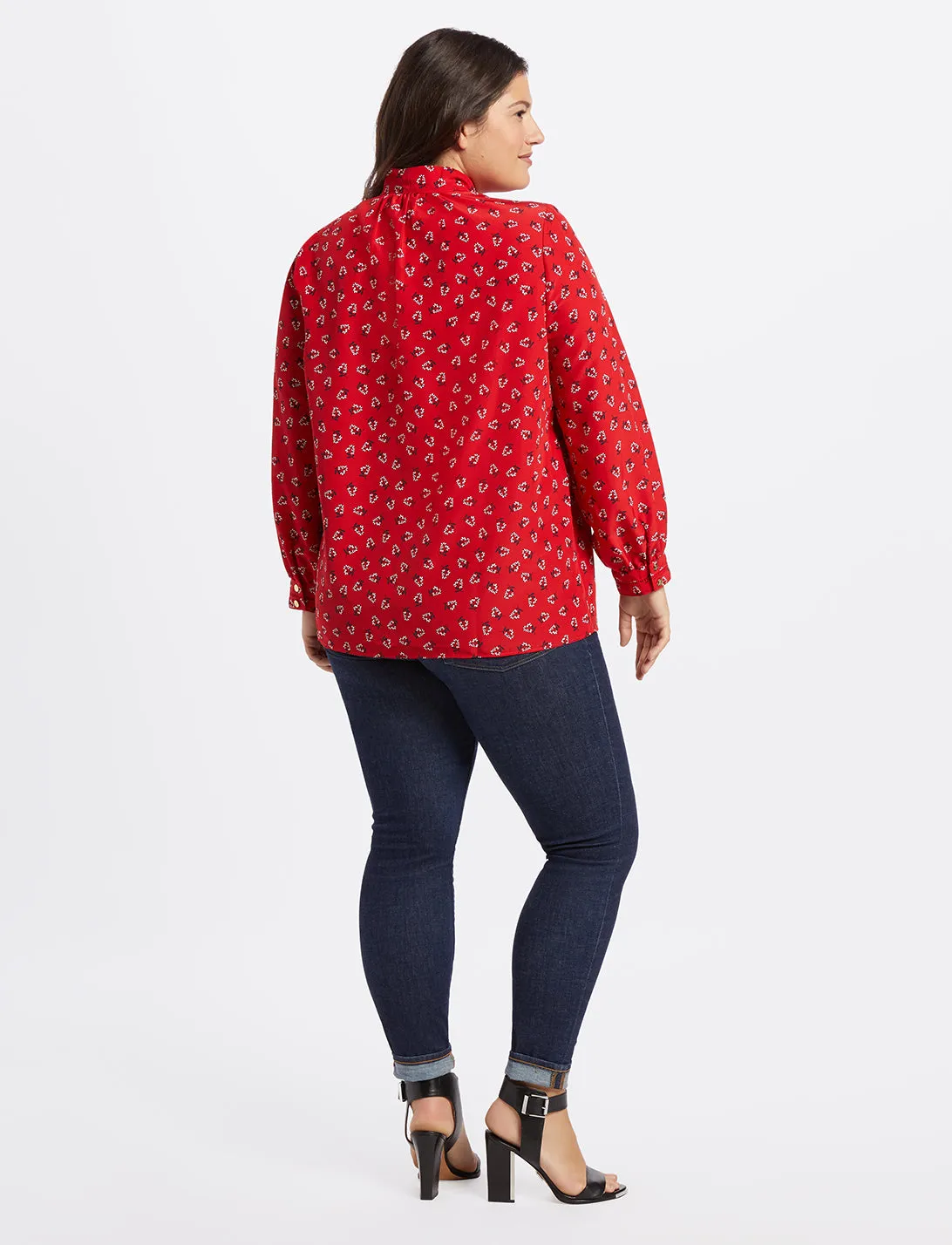 Floral Tie Neck Blouse sold by Draper James product image thumbnail 4