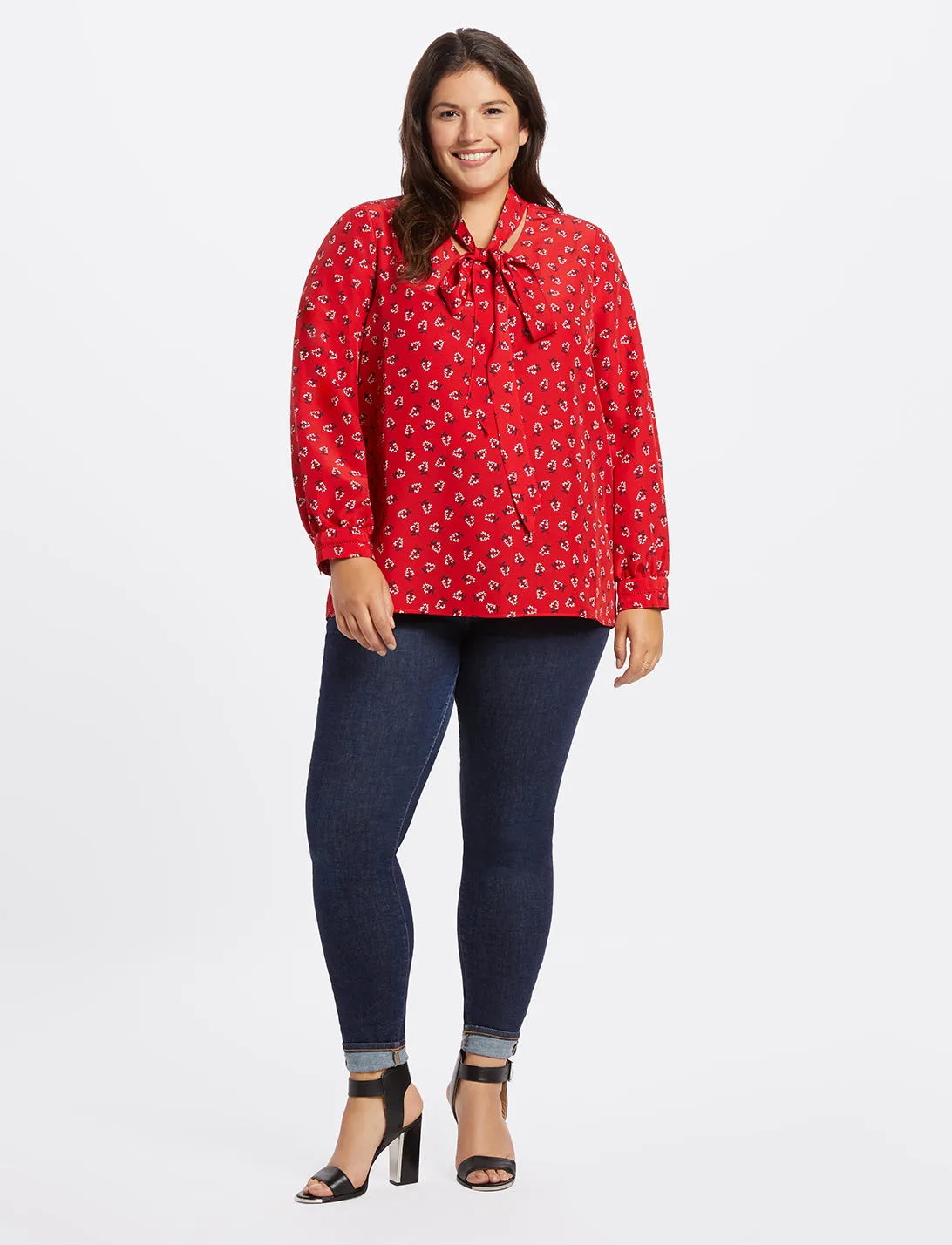 Floral Tie Neck Blouse sold by Draper James product image thumbnail 3