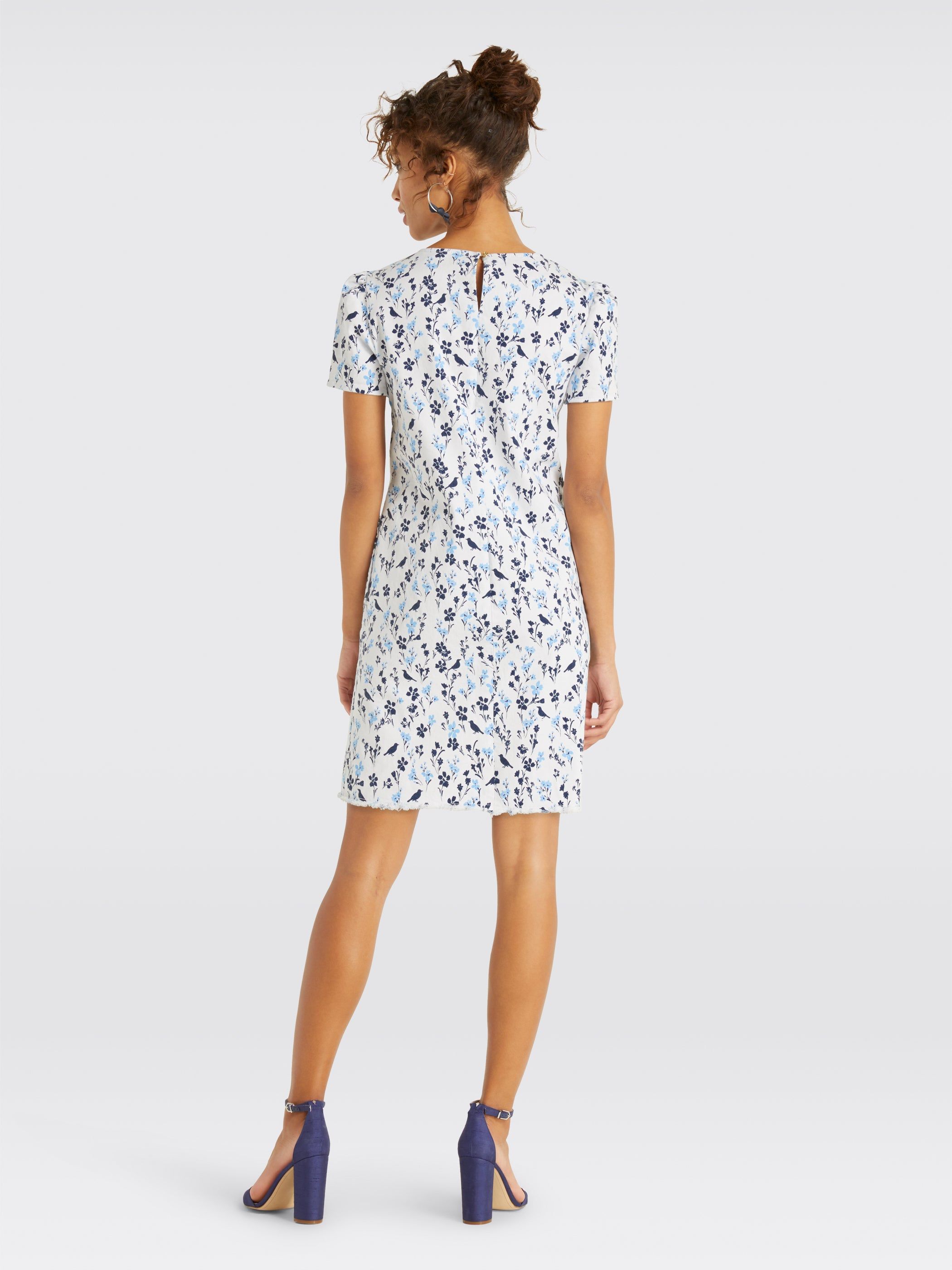 Printed Denim Shift Dress sold by Draper James product image thumbnail 3