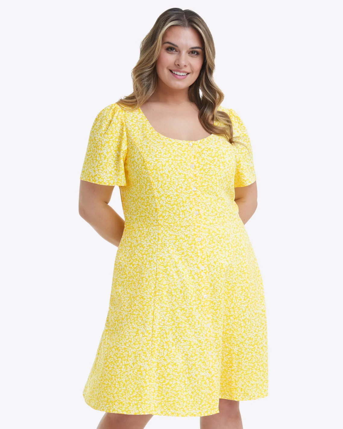 Bonnie Mini Dress in Golden Floral sold by Draper James