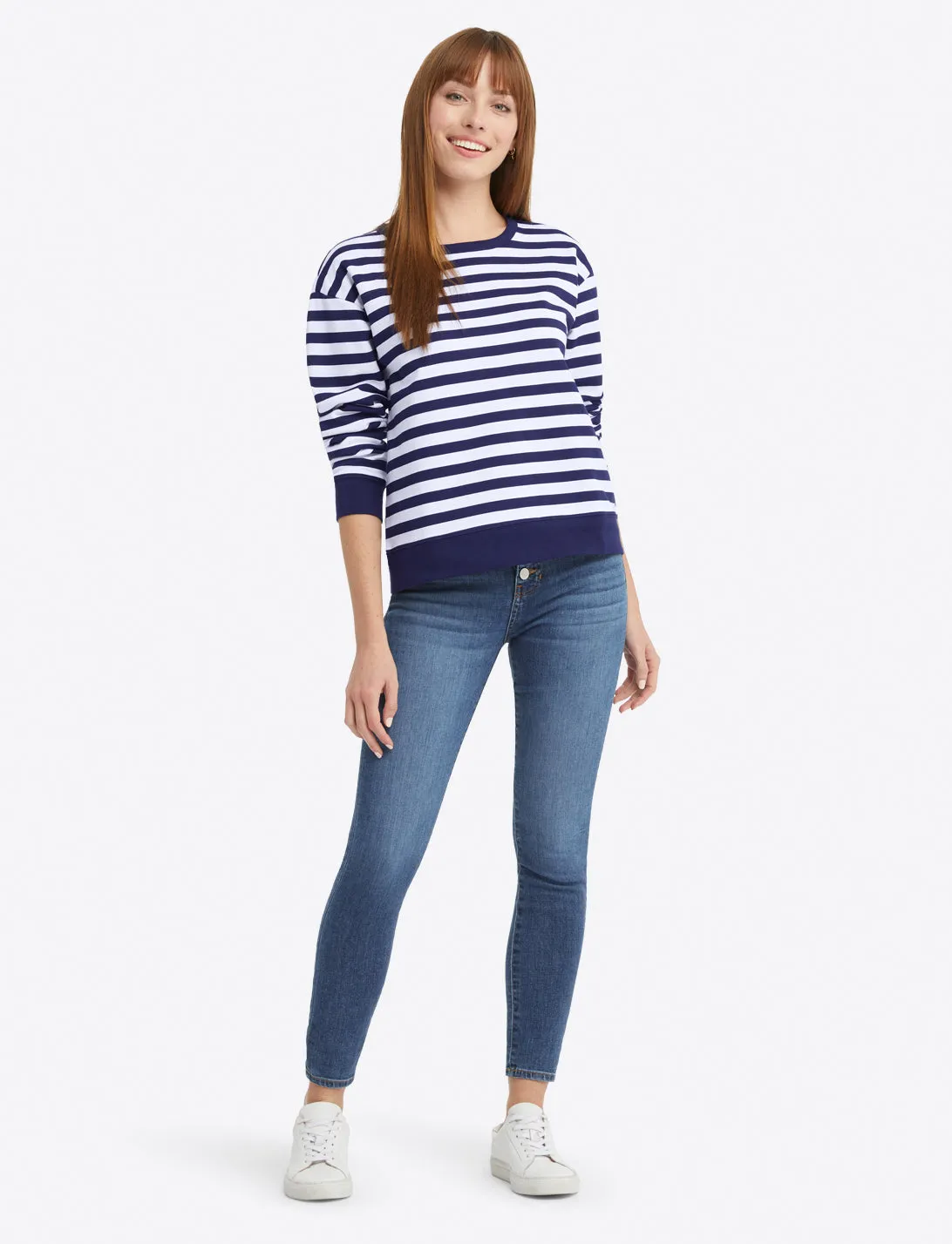 Kelsea Sweatshirt in Awning Stripe sold by Draper James product image thumbnail 4