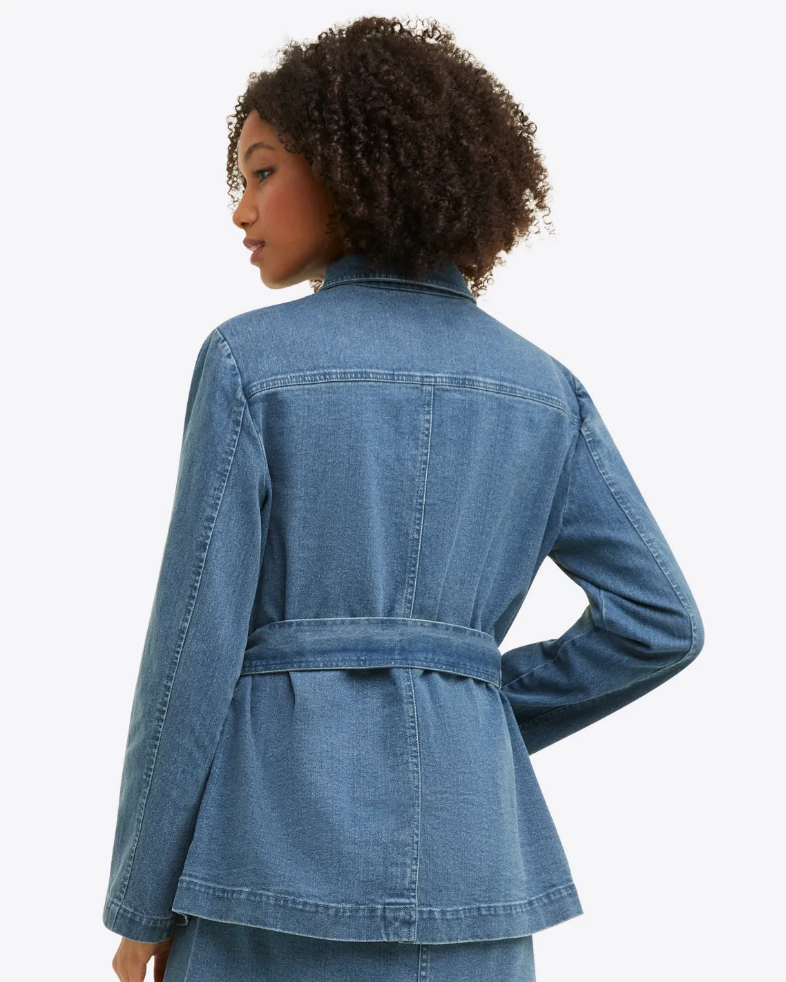 Field Jacket in Medium Wash Denim sold by Draper James product image thumbnail 3