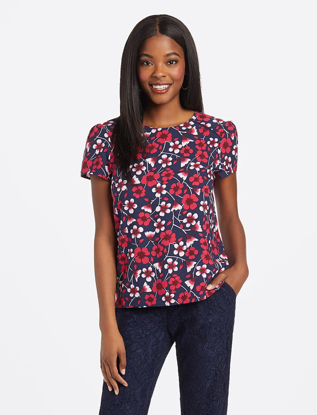 Floral Puff Sleeve Top sold by Draper James