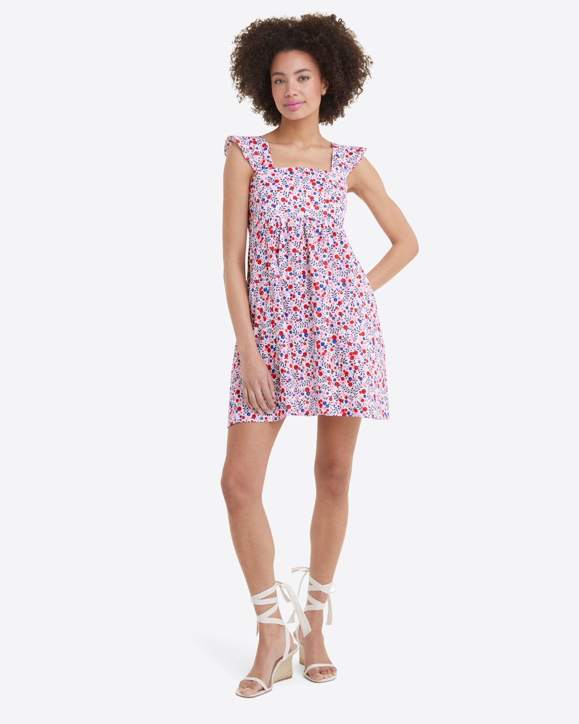 Maddie Babydoll Dress in Berry Print sold by Draper James