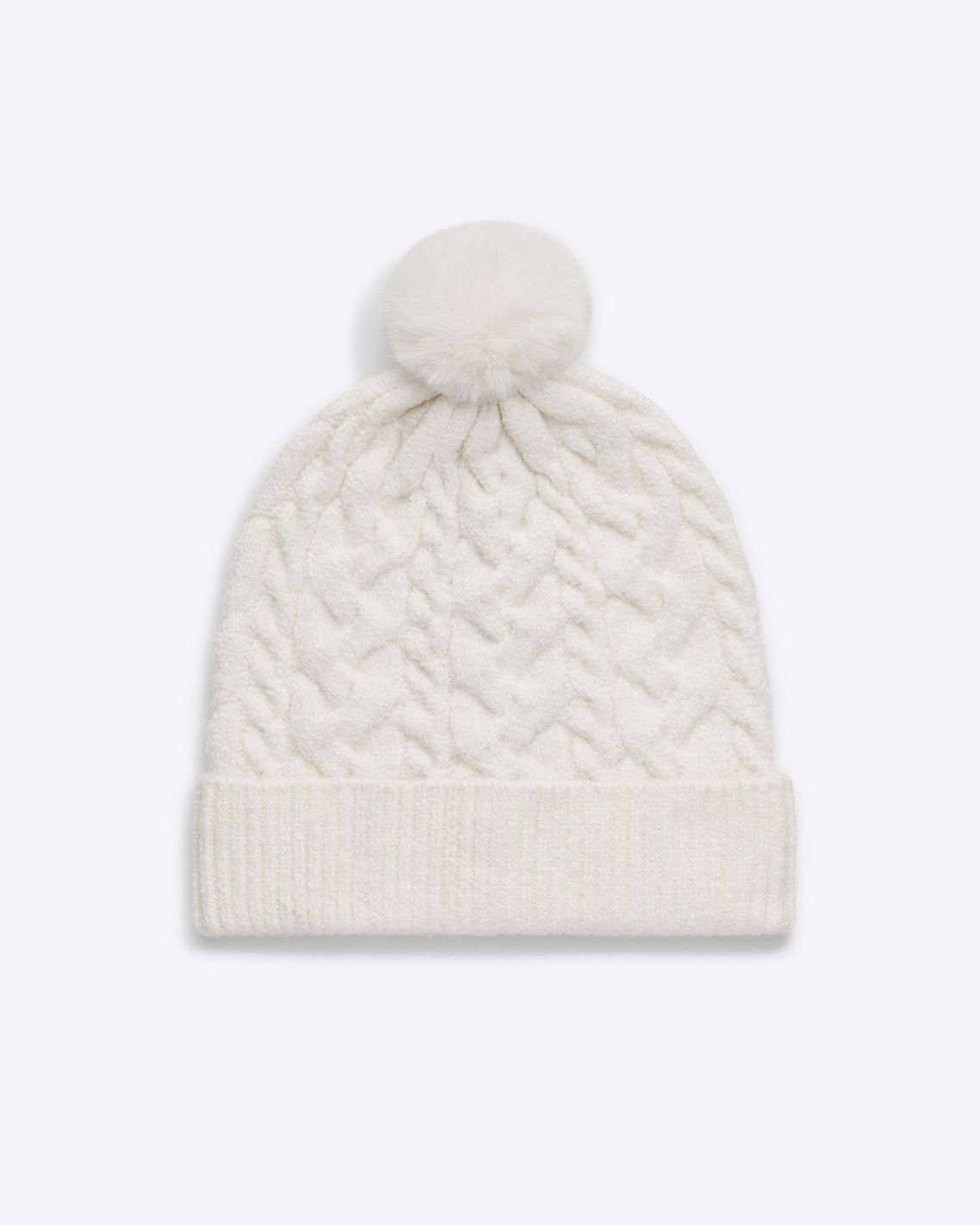 Cable Knit Hat with Pom Pom in Willow White sold by Draper James product image thumbnail 2