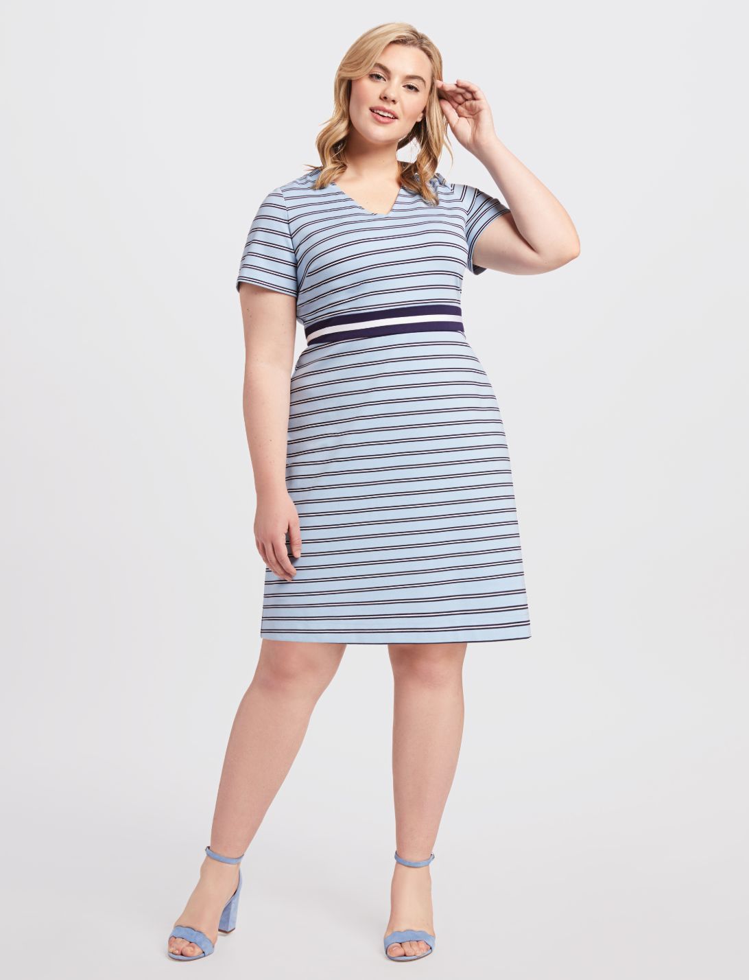 Stripe Persley Ponte Dress sold by Draper James product image thumbnail 2