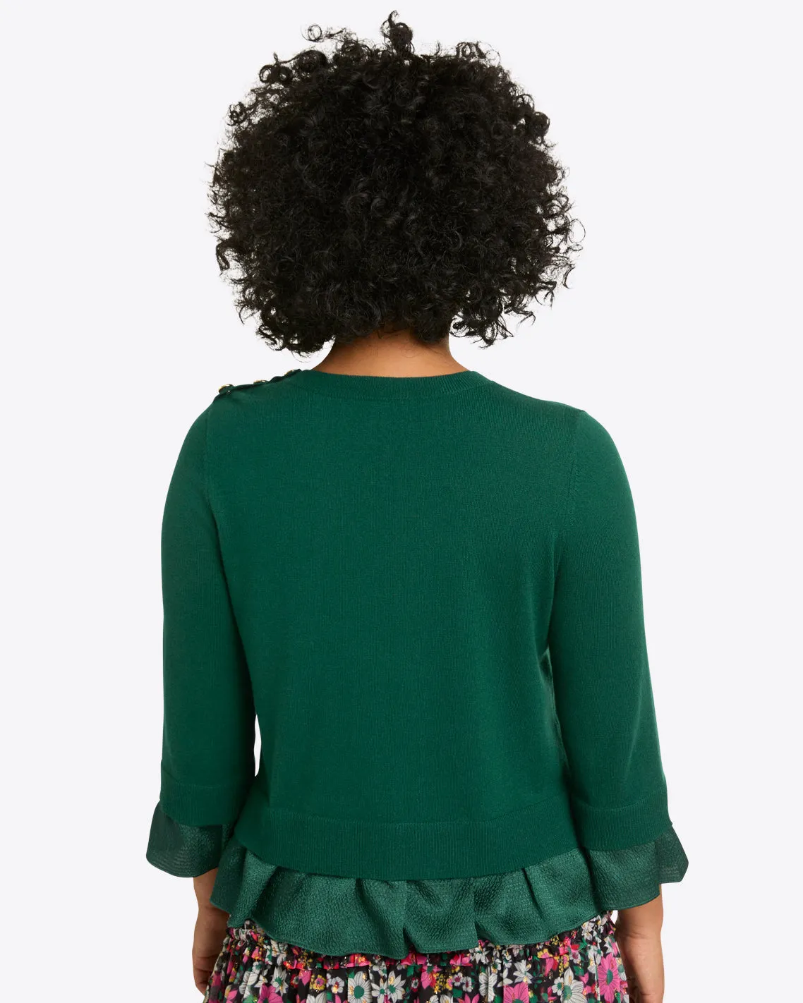 Mixed Media Sweater in Evergreen sold by Draper James product image thumbnail 3