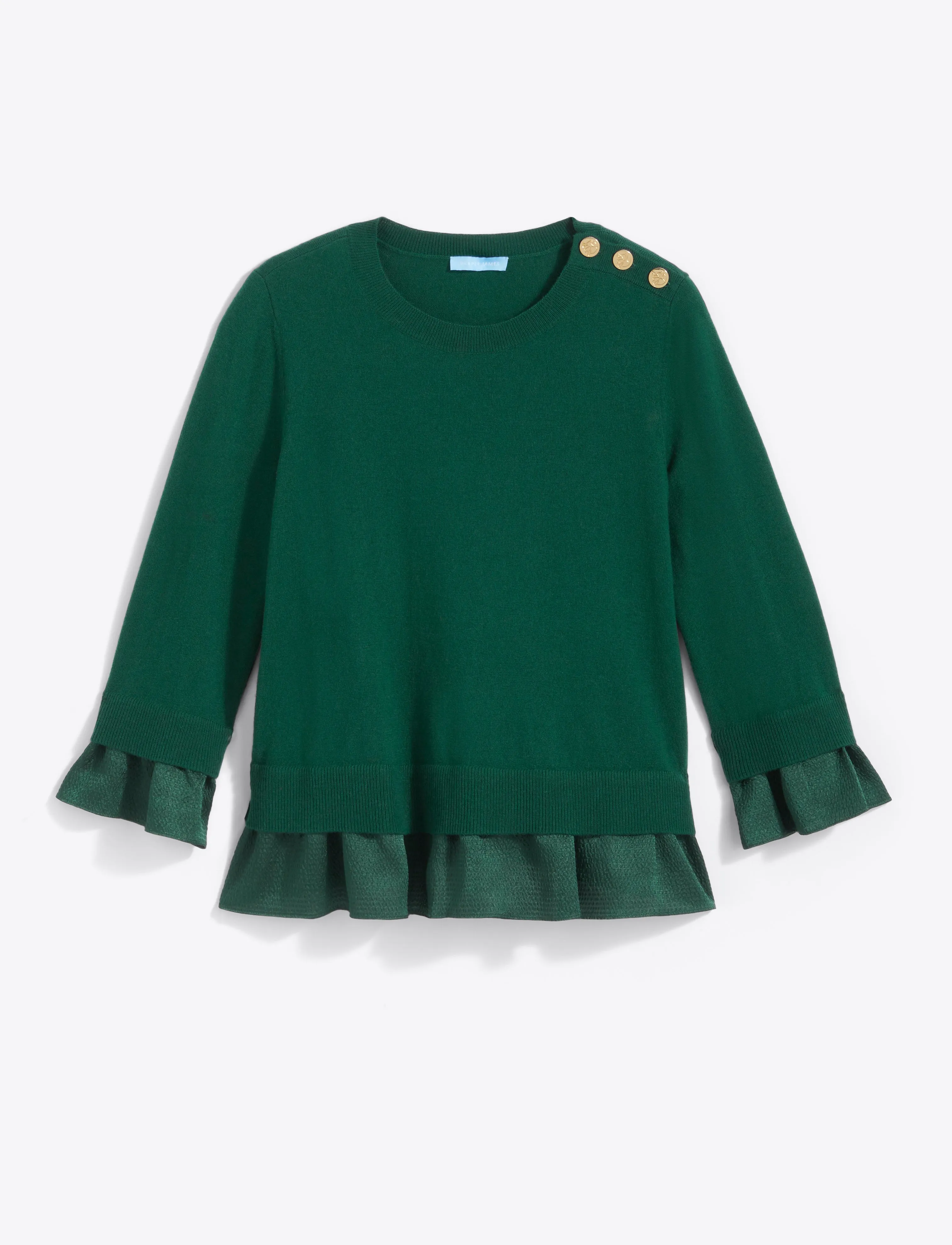 Mixed Media Sweater in Evergreen sold by Draper James product image thumbnail 2