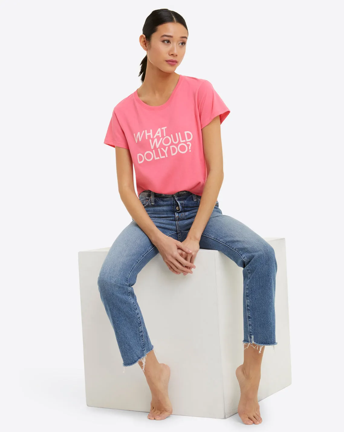 What Would Dolly Do Pink T-Shirt sold by Draper James product image thumbnail 4