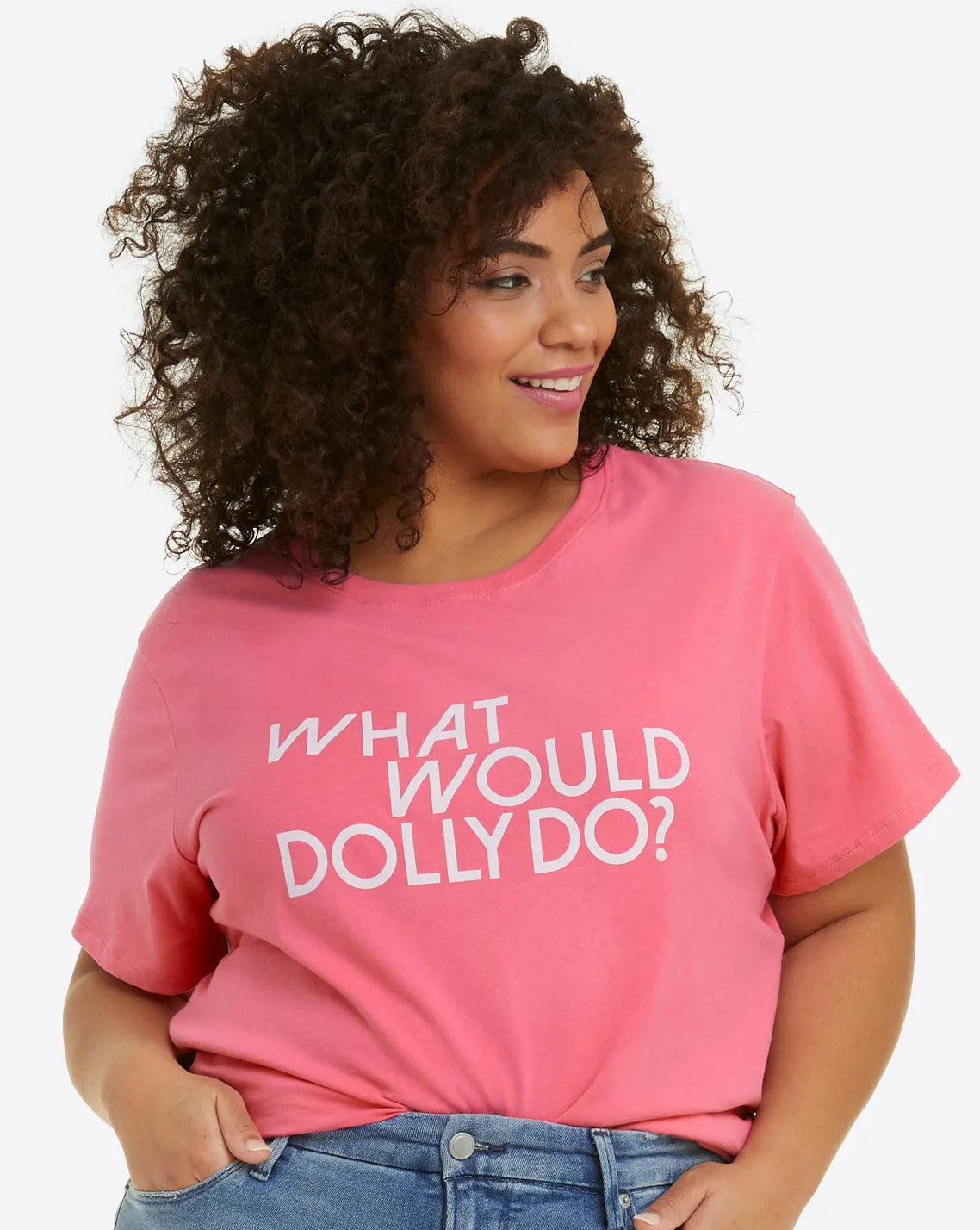 What Would Dolly Do Pink T-Shirt sold by Draper James
