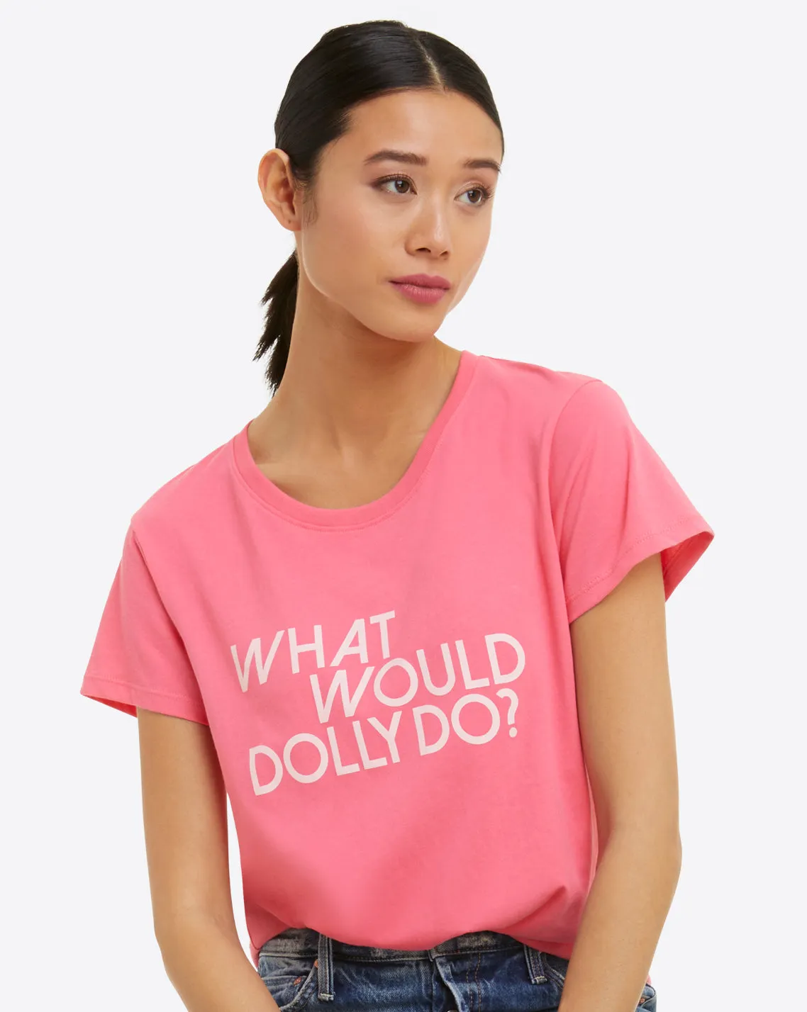 What Would Dolly Do Pink T-Shirt sold by Draper James product image thumbnail 3