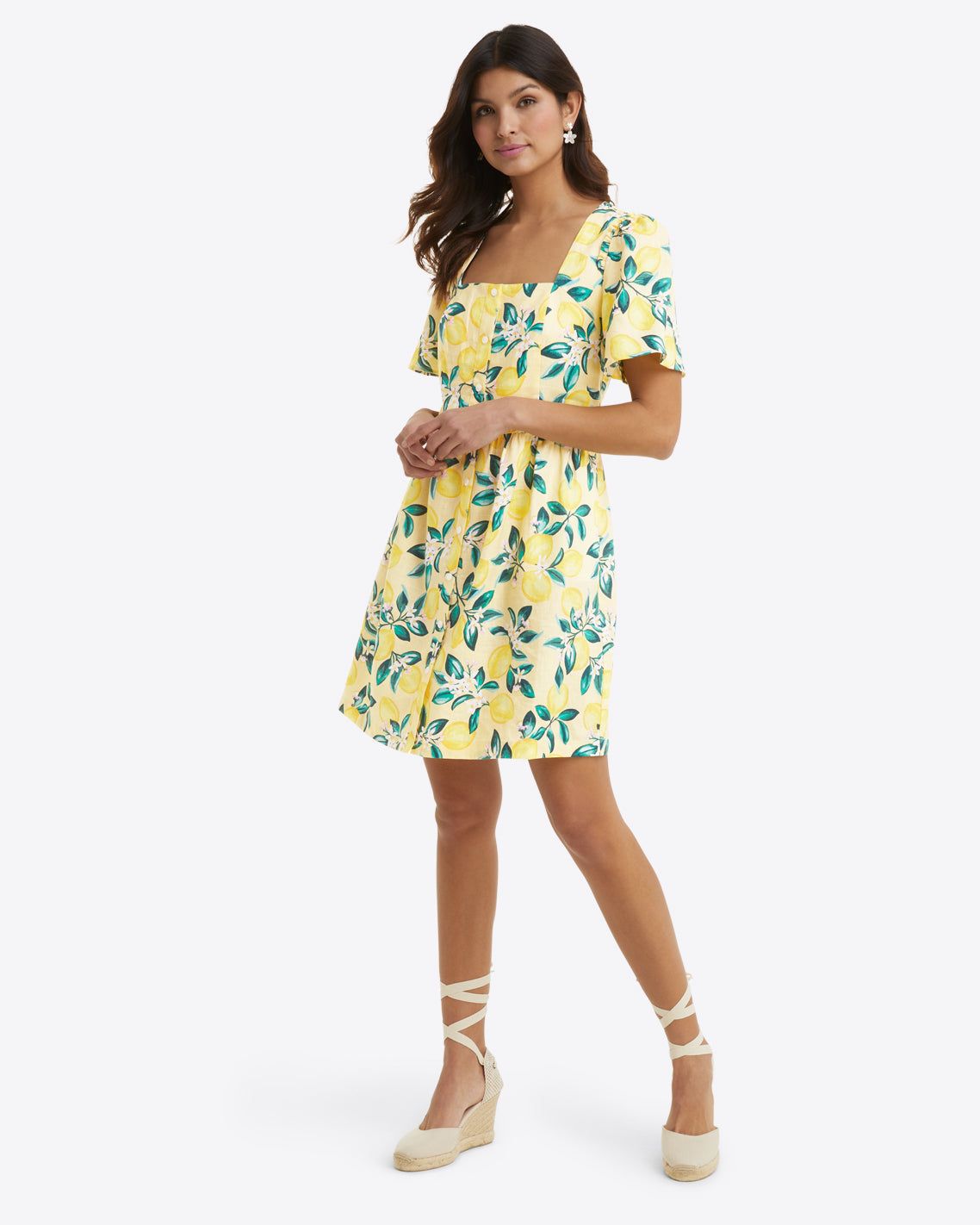 Danielle Mini Dress in Lemon Blossom sold by Draper James product image thumbnail 3