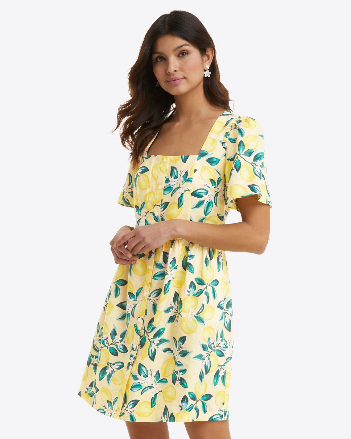 Danielle Mini Dress in Lemon Blossom sold by Draper James