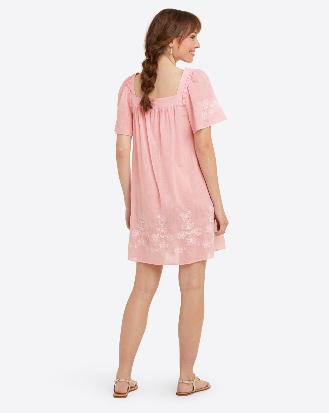 Maren Shift Dress in Pink Embroidered Floral sold by Draper James product image thumbnail 3