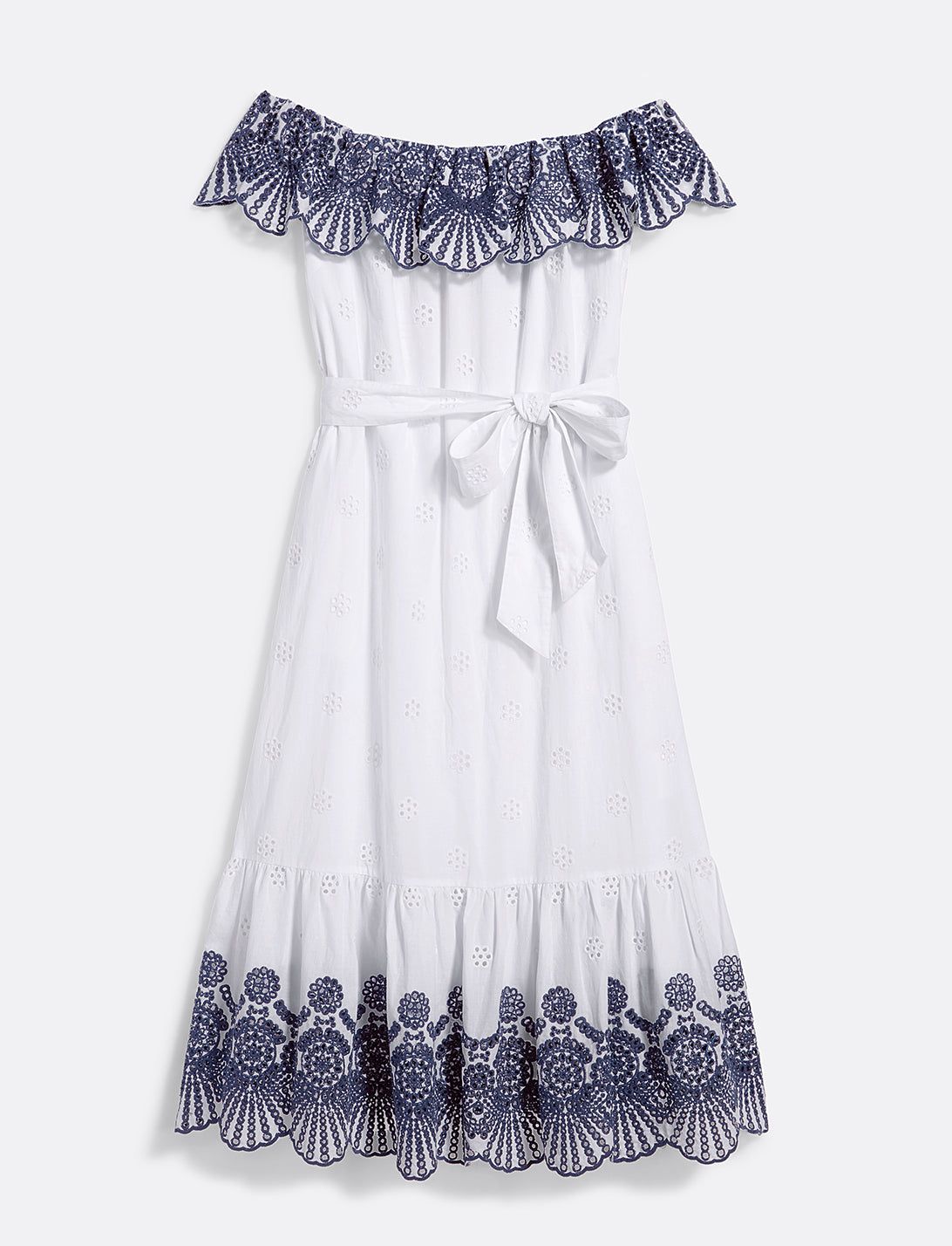 Off the Shoulder Flounce Midi Dress sold by Draper James product image thumbnail 2