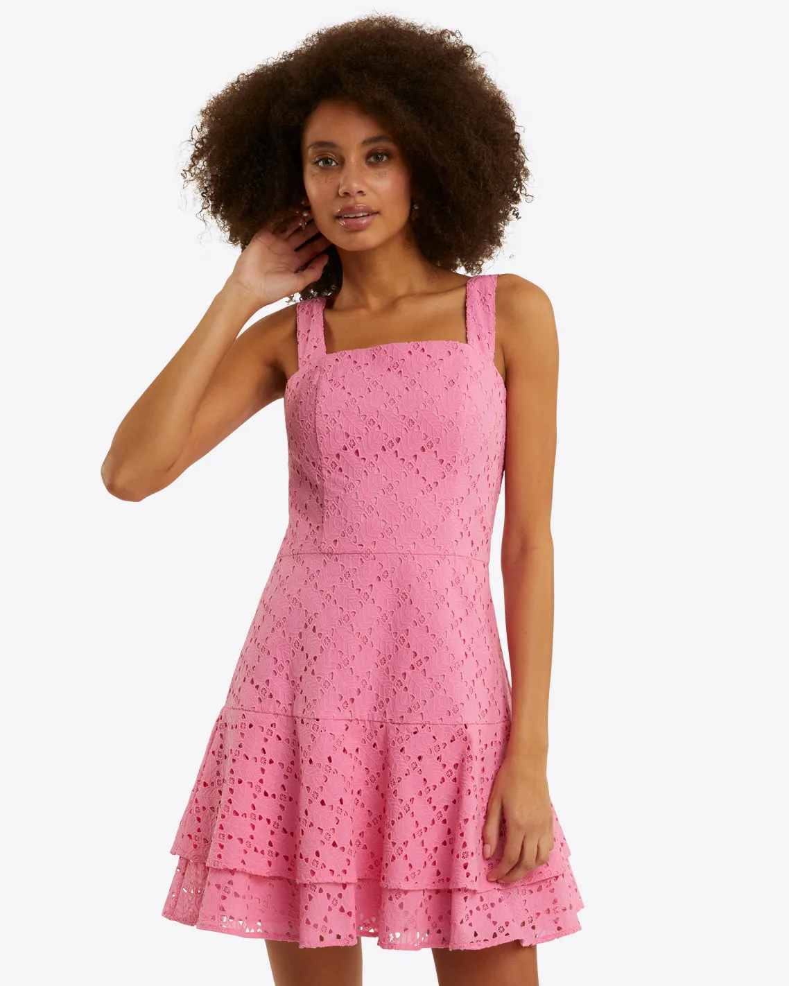 Ashland Sleeveless Mini Dress in Eyelet sold by Draper James
