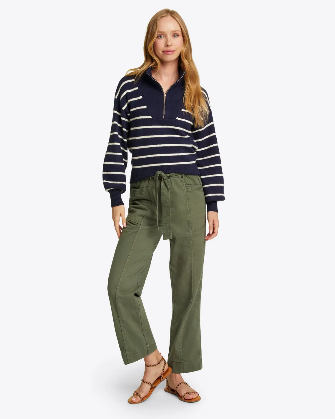 Quarter Zip Sweater in Mariner Stripe sold by Draper James product image thumbnail 2