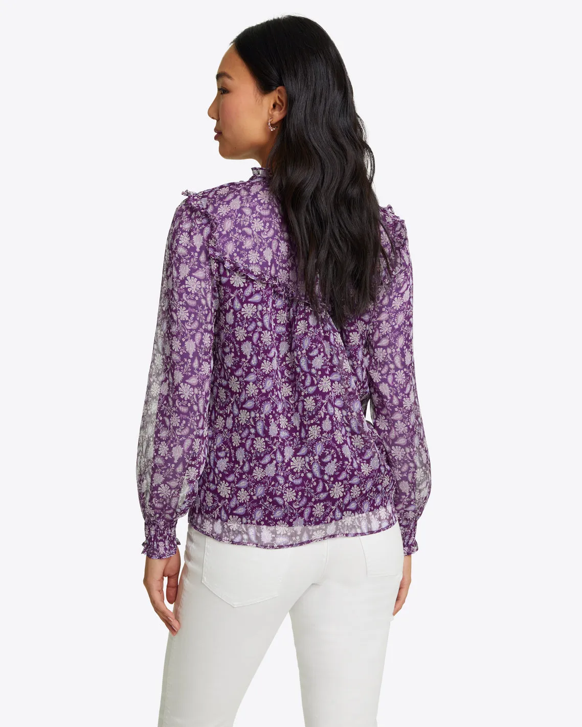 Gretchen Top in Violet Paisley sold by Draper James product image thumbnail 3