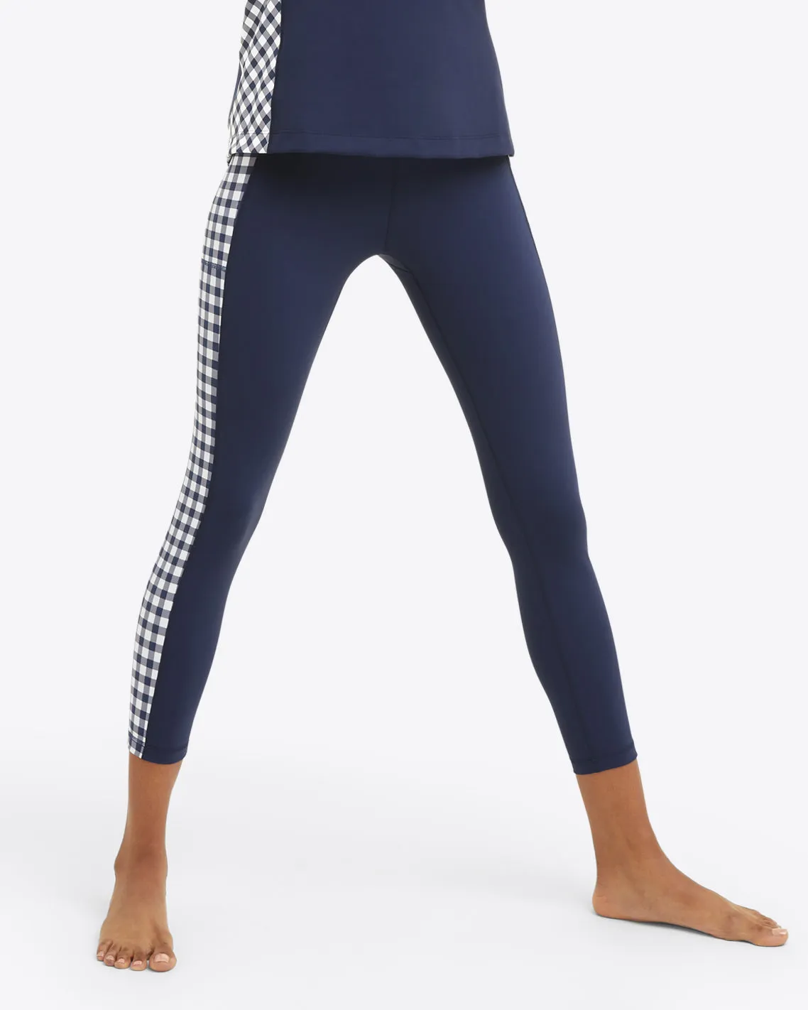 Panel Leggings in Navy Gingham sold by Draper James
