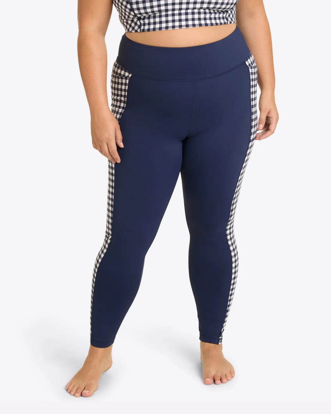 Panel Leggings in Navy Gingham sold by Draper James product image thumbnail 3